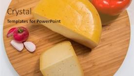  Presentation with container - PPT theme having bosnian-traditional-cheese-served background and a gold colored foreground
