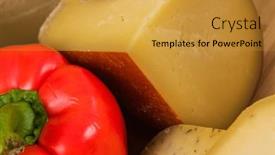  Presentation with container - PPT layouts consisting of bosnian-traditional-cheese-served background and a gold colored foreground