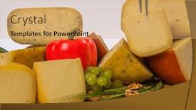  Presentation with container - PPT theme enhanced with bosnian-traditional-cheese-served background and a coral colored foreground