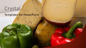  Presentation with container - Presentation theme featuring bosnian-traditional-cheese-served background and a yellow colored foreground