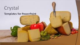  Presentation with container - PPT theme having bosnian-traditional-cheese-served background and a sky blue colored foreground