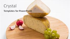  Presentation with container - PPT layouts with bosnian-traditional-cheese-served background and a white colored foreground