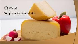  Presentation with container - Presentation theme having bosnian-traditional-cheese-served background and a yellow colored foreground