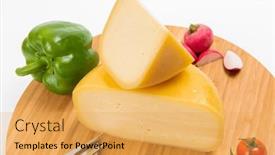  Presentation with container - Slide deck with bosnian-traditional-cheese-served background and a yellow colored foreground