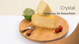  Presentation with container - Presentation design with bosnian-traditional-cheese-served background and a blonde colored foreground