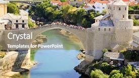  Presentation with bosnia - Presentation design featuring bosnien - mostar bosnia and herzegovina background and a coral colored foreground