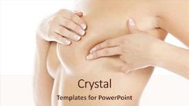  Presentation with breast cancer diagnosis - Colorful PPT theme enhanced with bosom - breast cancer woman holding her backdrop and a lemonade colored foreground