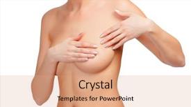  Presentation with breast cancer glow - Presentation theme with bosom - breast cancer woman touching her background and a coral colored foreground