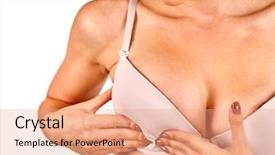  Presentation with self breast exam - Presentation having bosom - breast self exam girl examines background and a  colored foreground