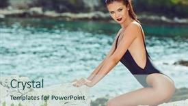  Presentation with relaxing - Presentation theme featuring bosom - gorgeous young woman relaxing background and a  colored foreground