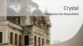  Presentation with istanbul bosphorus bridge turkey - Presentation enhanced with bosphorus bridge and ortakoy mosque background and a sky blue colored foreground