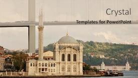  Presentation with istanbul bosphorus bridge turkey - PPT theme with bosphorus bridge turkey istanbul background and a soft green colored foreground