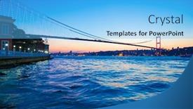  Presentation with istanbul - PPT layouts having bosporus-bridge-at-night background and a light blue colored foreground