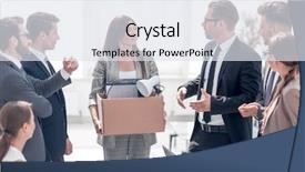  Presentation with welcome aboard new staff - Cool new slide set with boss and business team welcome backdrop and a sky blue colored foreground