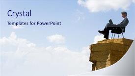  Presentation with directors chair - Audience pleasing slides consisting of boss day - portrait of businessman sitting backdrop and a light blue colored foreground