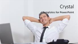  Presentation with career day - Presentation theme enhanced with boss day - relaxed cheerful smiling businessman enjoying background and a sky blue colored foreground