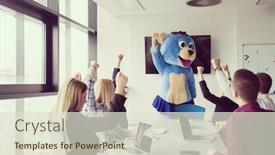  Presentation with bussines - Audience pleasing slide deck consisting of boss-dresed-as-teddy-bear backdrop and a sky blue colored foreground