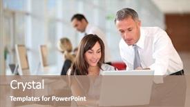  Presentation with secretary - Audience pleasing slides consisting of boss employee - manager and secretary working backdrop and a coral colored foreground