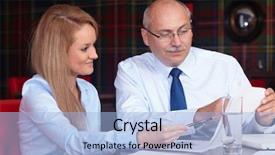  Presentation with office - Amazing PPT layouts having boss employee - young attractive businesswoman discuss backdrop and a  colored foreground