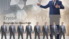  Presentation with staff - Presentation theme consisting of boss-employee-manipulating-his-staff background and a soft green colored foreground