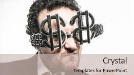  Presentation with greed - Cool new slides with boss greed and money businessman backdrop and a soft green colored foreground