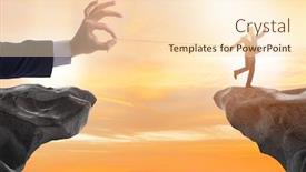  Presentation with employee - Presentation design featuring boss-holding-his-employee background and a lemonade colored foreground