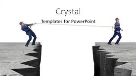  Presentation with employee - Slide set featuring boss-holding-his-employee background and a white colored foreground