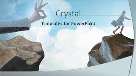  Presentation with employee - Presentation consisting of boss-holding-his-employee background and a light blue colored foreground