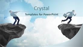  Presentation with employee - Cool new slides with boss-holding-his-employee backdrop and a sky blue colored foreground