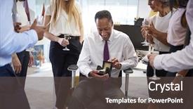  Presentation with celebrate office success - Slides featuring boss s day - coworkers celebrating a colleague s background and a  colored foreground