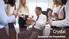  Presentation with retirement - Cool new slides with boss s day - coworkers celebrating a colleague s backdrop and a tawny brown colored foreground