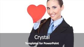  Presentation with worship heart - PPT theme enhanced with boss s day - smiling young businesswoman holding heart background and a  colored foreground