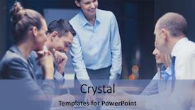  Presentation with technology - PPT layouts with boss talking to business team background and a teal colored foreground