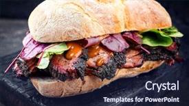  Presentation with barbecue - Presentation theme having bosten butt as sandwich background and a wine colored foreground