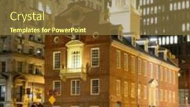  Presentation with house building - Audience pleasing presentation consisting of old wood table floor texture and background backdrop and a tawny brown colored foreground