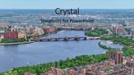  Presentation with boston - PPT layouts featuring boston charles river aerial view with buildings and bridge background and a light blue colored foreground