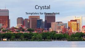  Presentation with boston - Cool new presentation with boston charles river sunset panorama with urban skyline and skyscrapers backdrop and a light blue colored foreground