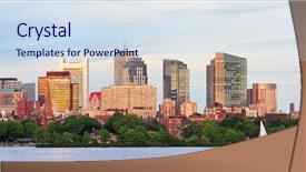  Presentation with boston - Beautiful theme featuring boston-charles-river-sunset backdrop and a sky blue colored foreground