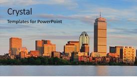  Presentation with boston - Amazing presentation having city skyline panorama with prudential backdrop and a light blue colored foreground