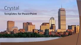  Presentation with tower - Audience pleasing presentation consisting of prudence - boston city skyline with prudential backdrop and a light blue colored foreground