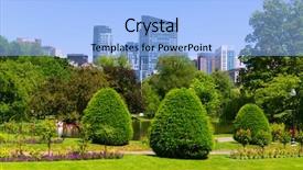  Presentation with gardens - Cool new slide set with boston common park gardens backdrop and a  colored foreground