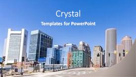  Presentation with boston - Colorful PPT theme enhanced with boston downtown cityscape with skylines building at boston city ma usa backdrop and a teal colored foreground