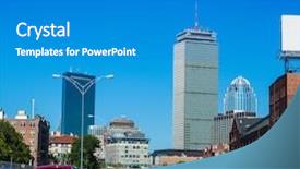  Presentation with traffic congestion air pollution - Slide deck featuring boston downtown street car traffic background and a  colored foreground