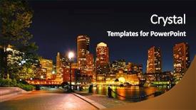  Presentation with boston - Slide deck having boston harborwalk and cityscape background and a black colored foreground