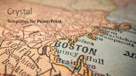  Presentation with map vintage - Presentation theme consisting of boston-massachusetts-on-a-vintage background and a coral colored foreground