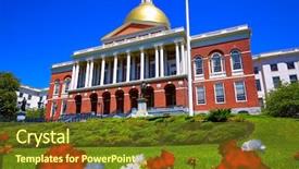  Presentation with boston - Slide set featuring house golden dome in usa background and a tawny brown colored foreground