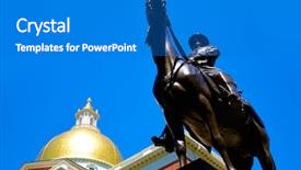  Presentation with boston - Presentation design having boston massachusetts state house background and a cobalt blue colored foreground