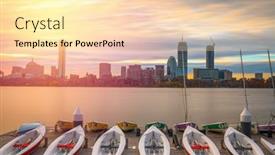  Presentation with boston - Beautiful slide set featuring boston-massachusetts-usa-city-skyline backdrop and a lemonade colored foreground