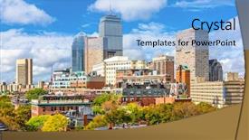  Presentation with boston - PPT layouts consisting of boston massachusetts usa city skyline background and a light blue colored foreground