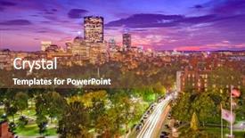  Presentation with boston - Slides having boston massachusetts usa cityscape background and a tawny brown colored foreground